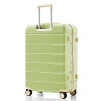 Premium Abs Travel Luggage Set3 Piece Tsa Lock Suitcase Group With 20, 24, And 28 Inch Sizes With 360 Spinner Wheels, Green And Beige Green Ivory Abs