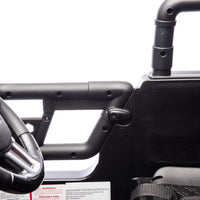 24V Two Seater Kids Ride On Truck Car W Parents Control,200W*2,Seat Width 20.28In,Four Wheel Suspension,Led Lights,Music,Mp3,Bluetooth,Two Independent Seat Belts,Suitable For Off Road For Kids Aged 3 Black 100 149 Lbs Polypropylene