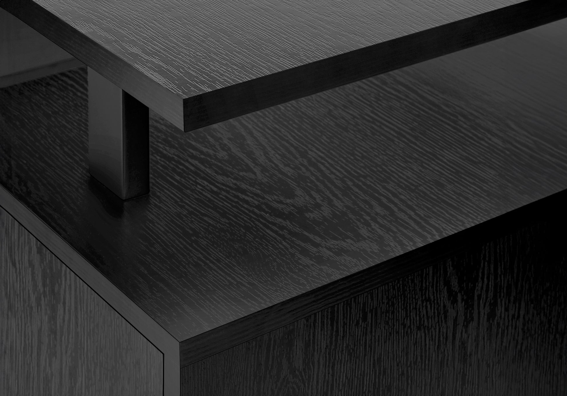 Computer Desk, Home Office, Laptop, Storage, 48"L, Work, Black Laminate, Black Metal, Contemporary, Modern Black Particle Board