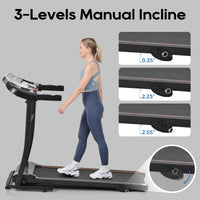 Home Folding Treadmill With Pulse Sensor, 2.5 Hp Quiet Brushless Motor7.5 Mph, 300Lbs Weight Capacity Walking Jogging Machine With 3 Level Incline 12 Preset Programs For Home Gym Indoor Fitness Black And Silver Handheld Foldable Gym Metal