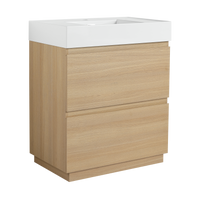 30" Bathroom Vanities With Single Sink Combo, Modern Undermount Bathroom Sink Cabinet With Double Drawer, Freestanding Bathroom Sink Cabinet,Engineering Wood,Oak Oak American Design Engineered Wood