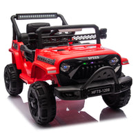 12V Kids Ride On Electric Truck Car W Parents Control,2Wd,Four Wheel Suspension,Early Education Function,Adjustable Volume,Usb,Mp3,Bluetooth,Microphone Jack,Power Display,Led Lights For Kids Aged 3. Red Polypropylene