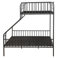 Gunmetal Twin Xl Queen Bunk Bed With Built In Ladder Gunmetal White Metal