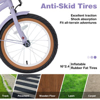 Multiple Colors,Girls Bike For4 7 Years Old Kids,16 Inch Wheel ,Training Wheels Included Cycling Purple Garden & Outdoor Steel