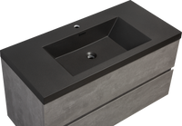 42" Bathroom Vanity Countertop Only, Single Hole Cabinet Top Matte Black, 24V12Pb42 Matte Black Quartz