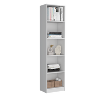 Micco 2 Piece 2 Piece Home Bookcase Set, 42" Wide With 8 Shelves And Double Door Cabinet, Living Room Set White White Particle Board