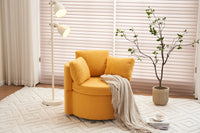 029 Teddy Fabric Swivel And Storage Chair With Back Cushion For Living Room,Yellow Yellow Primary Living Space Modern Foam Teddy