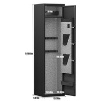 5 6 Safe Home Rifle And Pistol Safe, Quick Access Long Safe Shot Rifle Cabinet, Physical Button Panel Zinc Alloy Handle High Security Five Locking Bolts With Two Bullet Slots And Pistol Pou Black