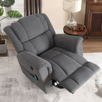 Power Lift Recliner Chair Recliners For Elderly With Heat And Massage Recliner Chair For Living Room With Infinite Position And Side Pocket,Usb Charge Port. Grey Power Remote Wood Soft Fabric