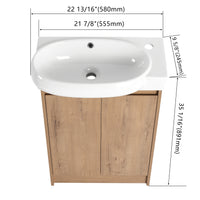 23" Freestanding Bathroom Vanity With Sink, Soft Close Doors Imitative Oak Bathroom Modern Plywood