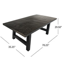 Valencia Outdoor Concrete Dinning Table Top Gry Grey Concrete