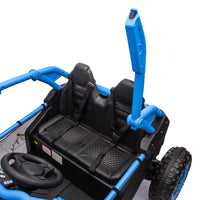 24V Two Seater Kids Ride On Utv W Parents Control,20In Seat Width,400W Super High Power,Four Wheel Suspension,Bluetooth,Mp3,Usb,Led Light,Horn,Rear Storage Space,Speeds 3.73 4.97Mph For Kids Aged 3 . Blue 100 149 Lbs Polypropylene