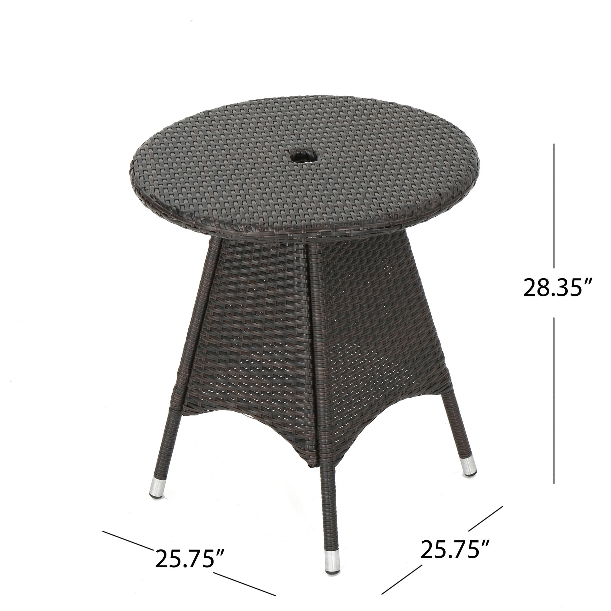 Corsica Rd Bistro Table Brown Multi Pe Rattan Iron