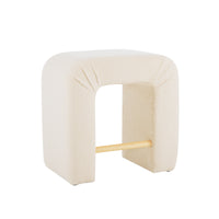 24''Boucle Stool Set Of 2,Dining Chairs For Home Kitchen Island,Cream Cream Dining Room Sponge Rectangular Modern Bar Stools Set Of 2 Polyurethane Foam Fabric,Foam,Plywood,Wood