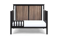 Connelly 4 In 1 Convertible Crib Black Vintage Walnut Black Brown Wood