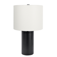 Aura Black Table Lamp With On Off Switch Black Block Base Black,White Table&Floor Lamps Metal