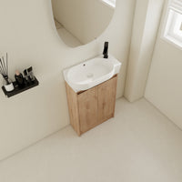 23" Freestanding Bathroom Vanity With Sink, Soft Close Doors Imitative Oak Bathroom Modern Plywood