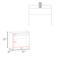 Stella 35" Wide Writing Desk With Shelf White Computer Desk Office Modern Freestanding Rectangular Open Storage Desk Rectangular Particle Board