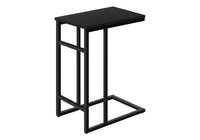 Accent Table, C Shaped, End, Side, Snack, Living Room, Bedroom, Black Laminate, Black Metal, Contemporary, Modern Black Particle Board