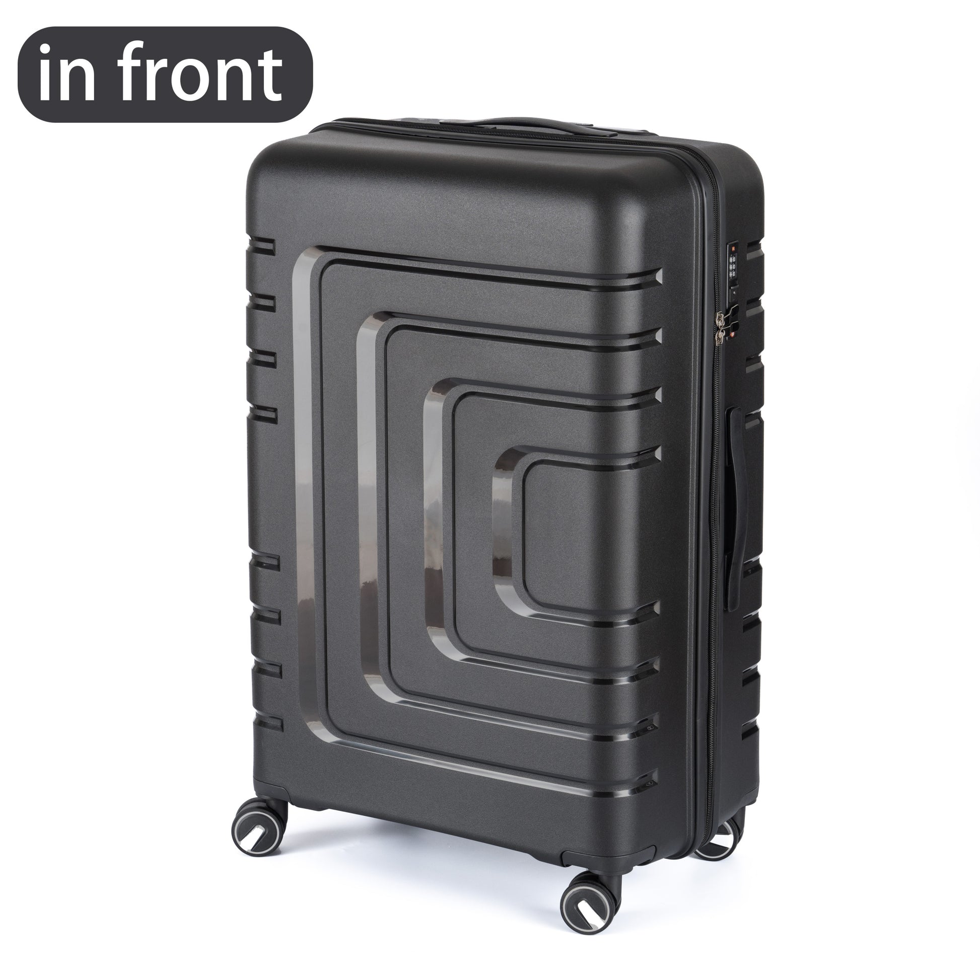 Hardshell Suitcase Spinner Wheels Pp Luggage Sets Lightweight Durable Suitcase With Tsa Lock,3 Piece Set 21 25 29 2305Black Black Abs