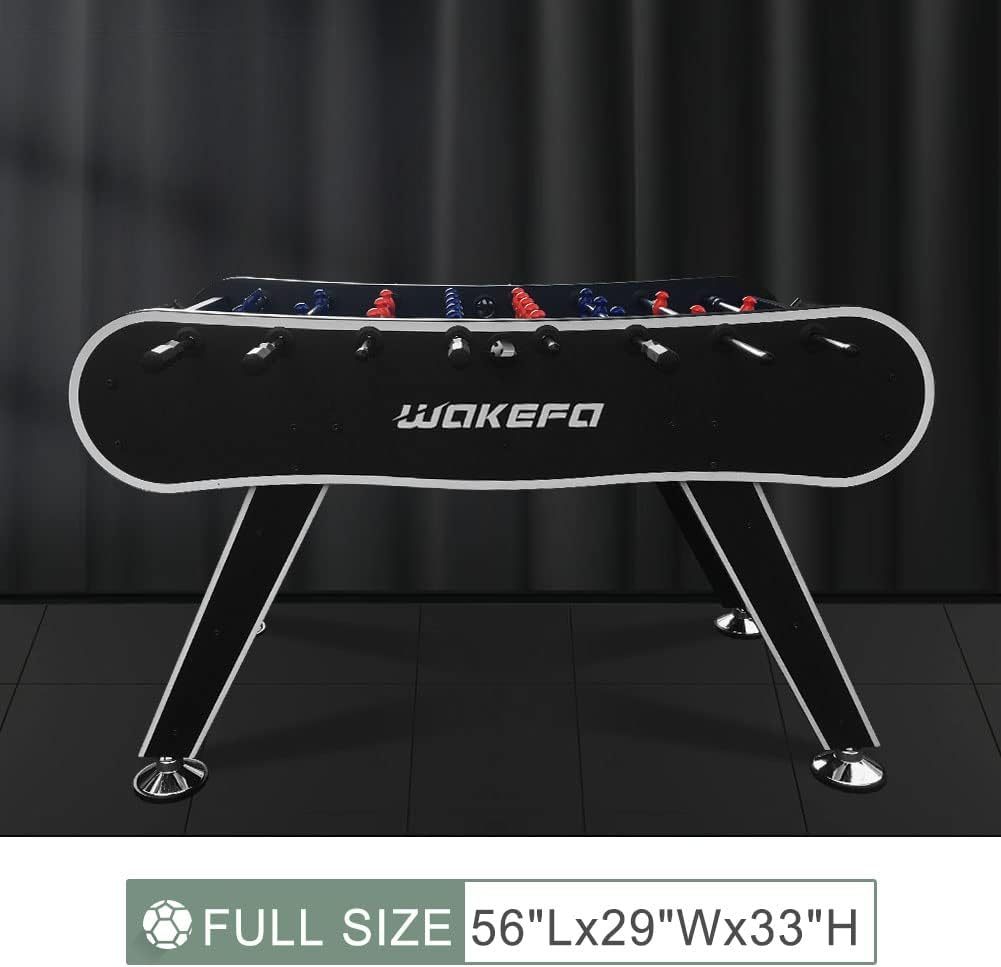 Foosball Table Soccer Arcade Games: Foosball Tables Adult Size For Home, Game Room, Bar Competition Sized Football Table W 2 Balls, 2 Drink Holders, Table Soccer Game For Kids And Adults Balls Sports Black Gym Gym Mdf Iron