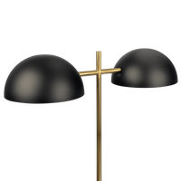 Nova Hydro Black Table Lamp With On Off Switch Double Lamp With Faux Marble Base Black,Gold,Marble Table&Floor Lamps Faux Marble,Metal