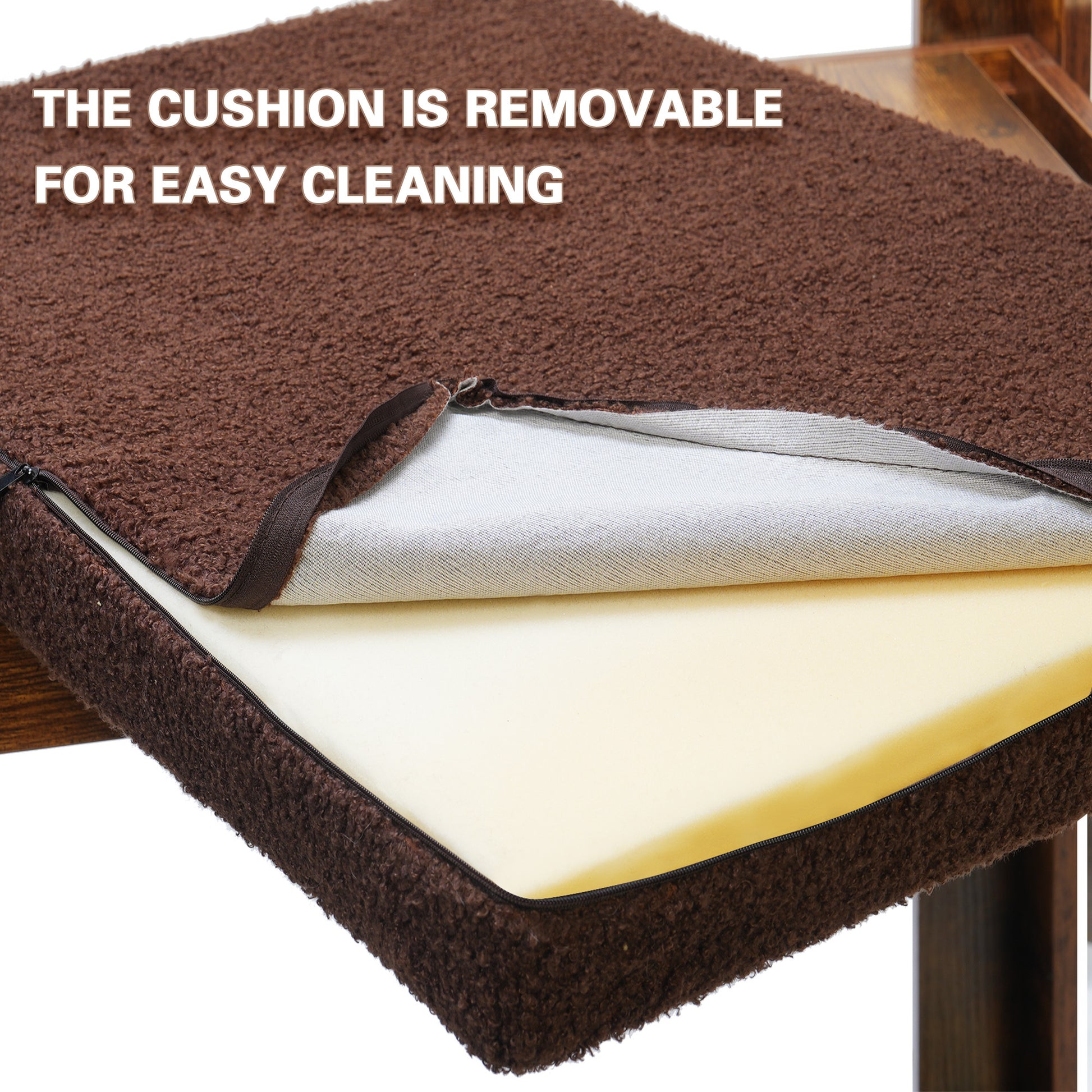 Pet Bunk Bed With Removable Step For Dogs And Cats, Multi Level Bed Window Perch Seat Platform With Cushion And Cat Scratch Pad, Indoor Use Vintage American Design Particle Board