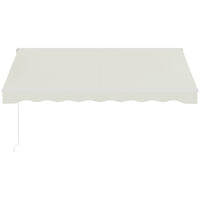 Outsunny 10' X 8' Electric Awning, Retractable Awning, Uv Protection Sun Shade Shelter With Remote Controller And Manual Crank Handle For Deck, Balcony, Yard, Cream Cream White Aluminum