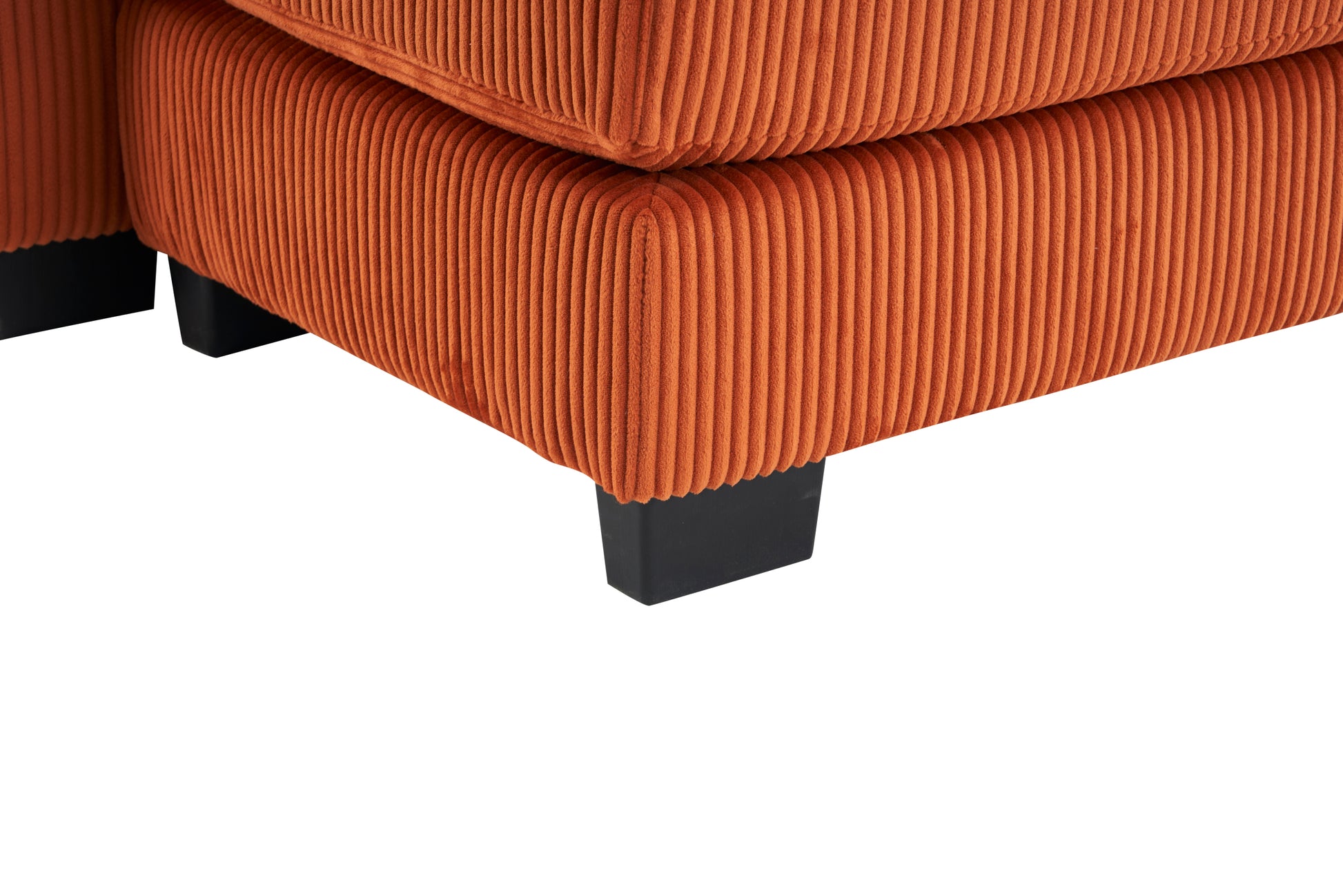 Modern U Shaped 6 Seat Sectional Sofa Couch With One Ottoman And Three Toss Pillows ,Modular Sofa For Living Room,Corduroy Sofa Orange Corduroy 7 Seat