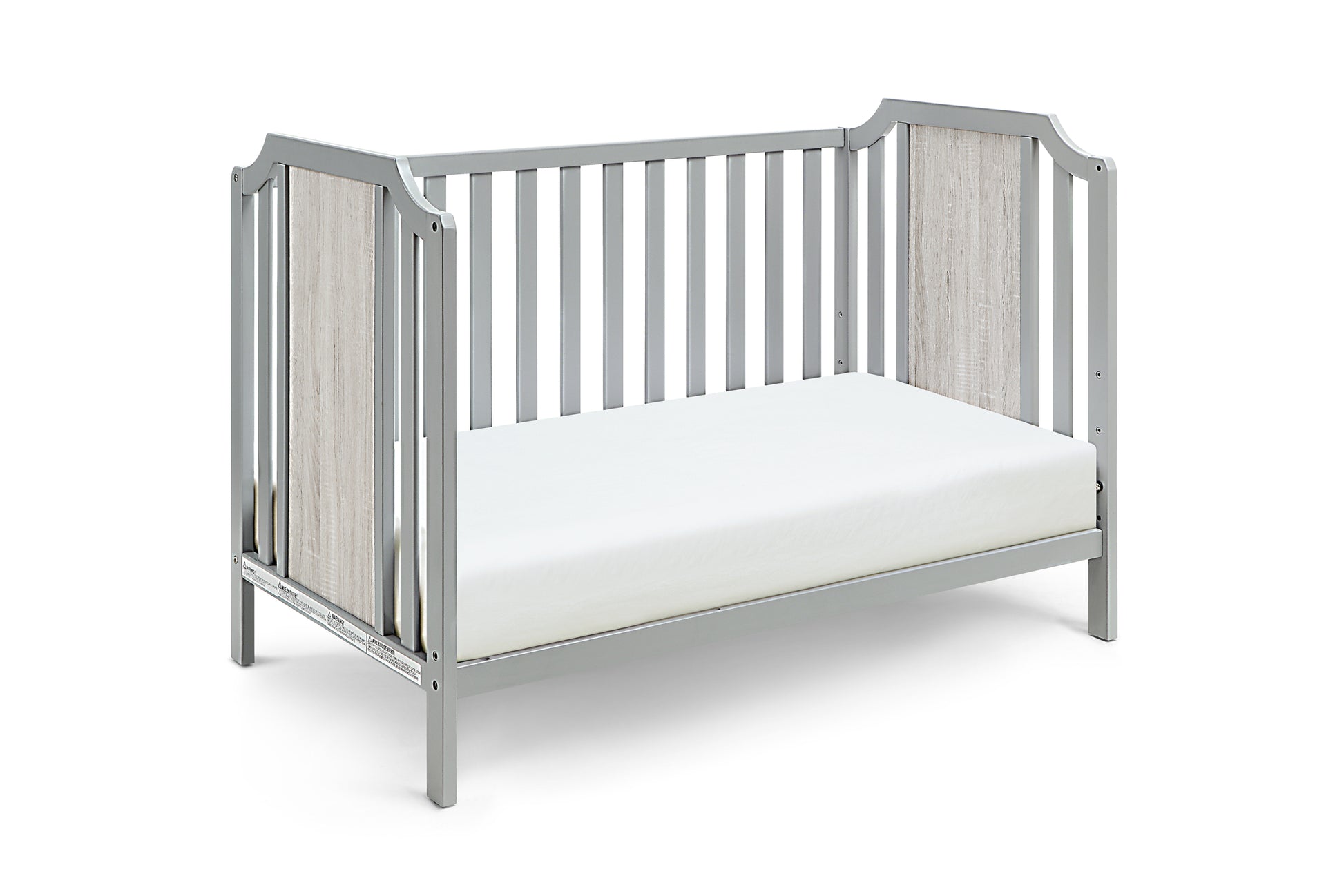 Brees Island 3 In 1 Convertible Crib Gray Graystone Grey Wood