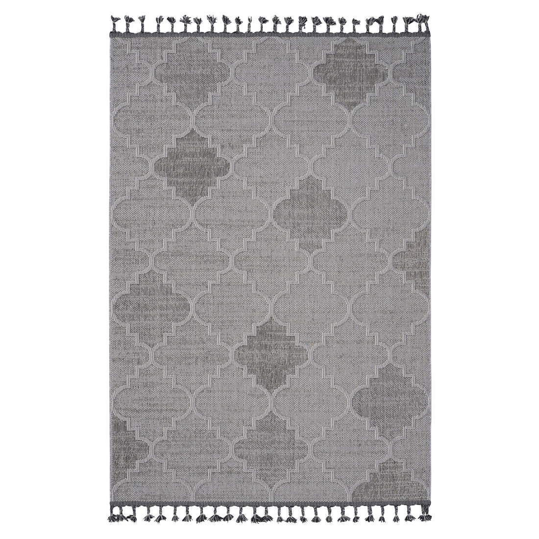 8X10 White Grey Trellis Indoor Outdoor Area Rug White Gray Polypropylene