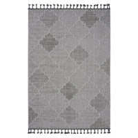 8X10 White Grey Trellis Indoor Outdoor Area Rug White Gray Polypropylene