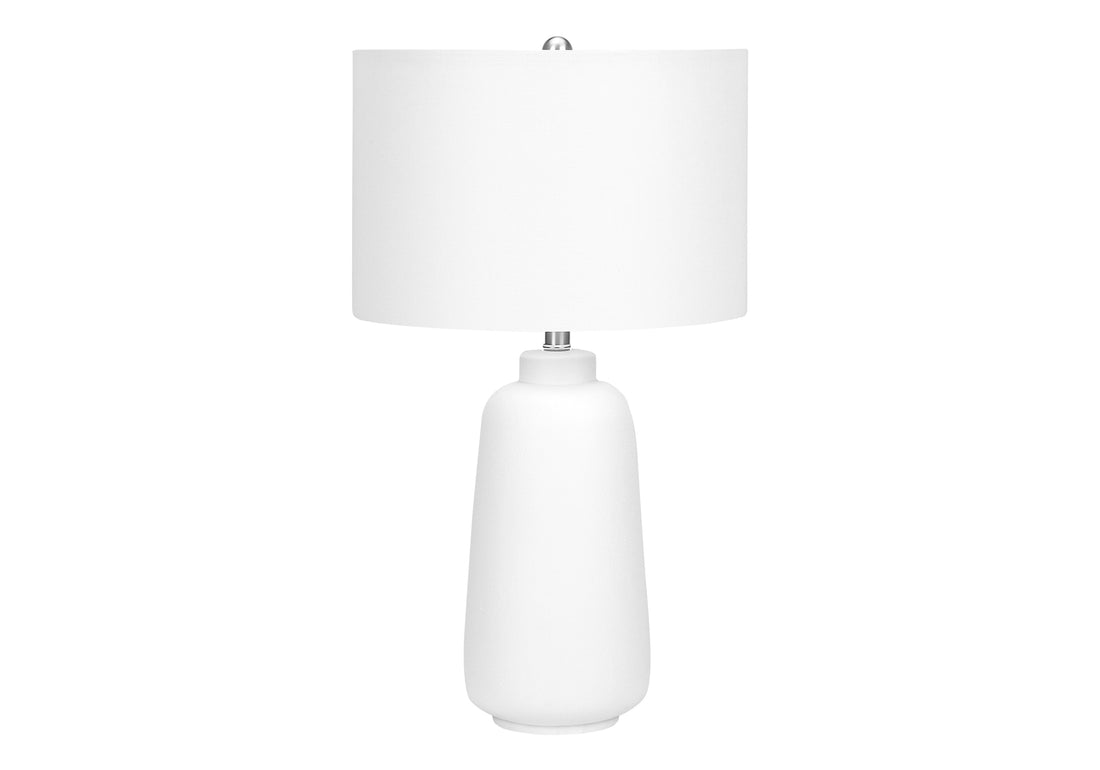 Lighting, 26"H, Table Lamp, Cream Ceramic, Ivory Cream Shade, Modern Cream Ceramic