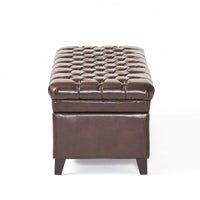 Juliana Storage Ottoman Brown Pu
