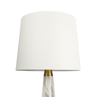 Enclave Hydro White Table Lamp With On Off Switch Faux Marble Base Fabric Shade Gold,White,White Marble Table&Floor Lamps Brass,Fabric,Metal