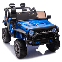 24V Two Seater Kids Ride On Truck Car W Parents Control,200W*2,Seat Width 20.28In,Four Wheel Suspension,Led Lights,Music,Mp3,Bluetooth,Two Independent Seat Belts,Suitable For Off Road For Kids Aged
