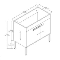 36 Inch Bathroom Vanity, Freestanding Bathroom Vanity Or Floating Is Optional Conversion, 36*18 00336Cg 1 Kd Packing Excluding Sink Cement Grey 2 Bathroom Freestanding Modern Plywood