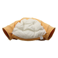 Cat'S Telescopic Tunnel Cushioned Bed Pet Nest Teasing Balls Zipper Connection Feline Supplies, Yellow Yellow Polyethylene