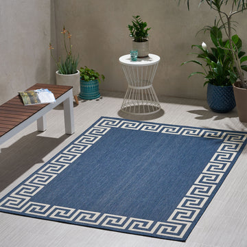 6560L 5'3"X7' Rug Blue Polypropylene