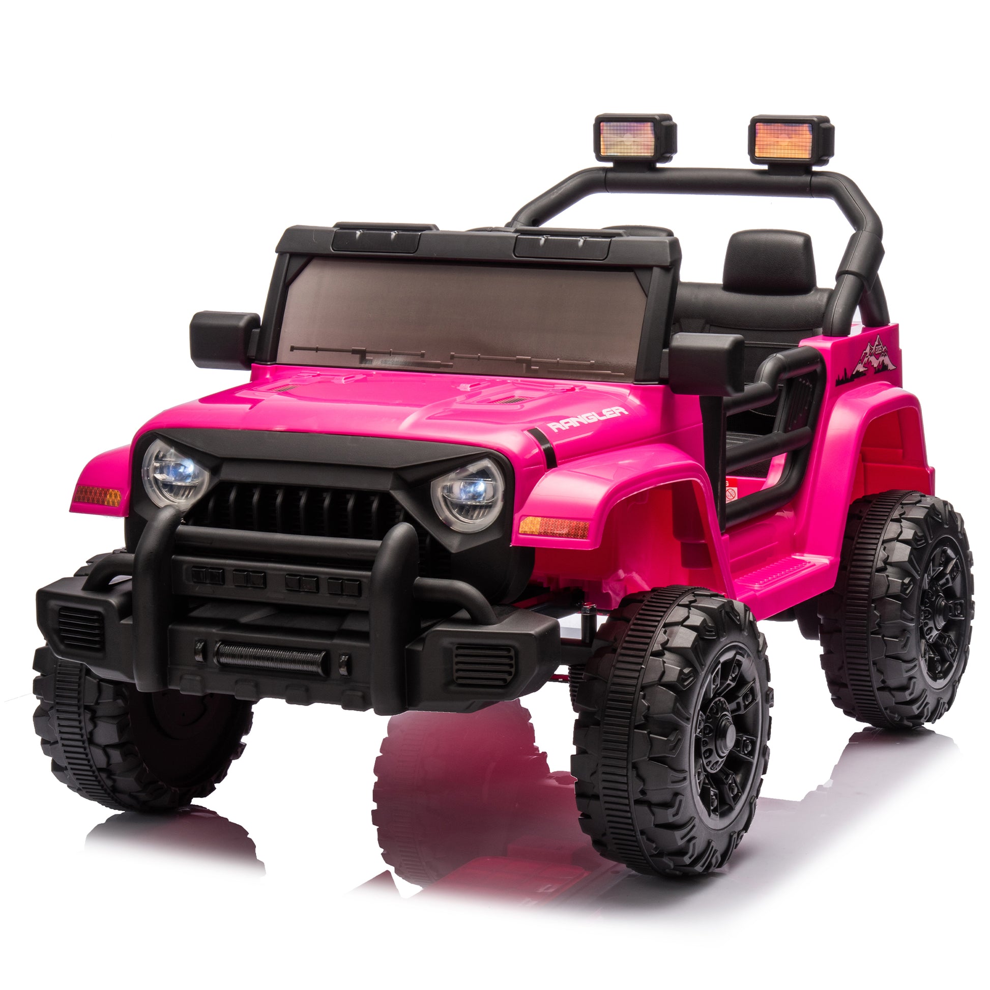 12V Kids Ride On Electric Car W Parents Control,Dual Drive, Four Wheel Suspension,With Music,Bluetooth,Mp3,Usb,With Headlights, Steering Wheel Quick Release,Slow Start For Kids Aged 3 8. Pink 50 99 Lbs Polypropylene