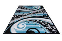 Jersey Area Rugs, Carpets For Livingroom, 5X7 Area Rugs ,1843 Blue Grey Rectangle 5&7 Blue Grey Contemporary Abstract Polypropylene