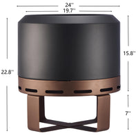 Outdoor Smokeless Fire Pit Stove 24'' For Camping Bonfire, Wood Burning Fire Place Firepit With Stand For Patio Backyard Outside Black Iron