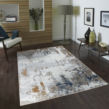 Textures Gc Art2003 Multi 5 Ft. 3 In. X 7 Ft. Area Rug White Polyester