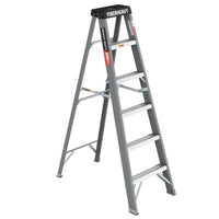 6 Fibreglass Step Ladder 250Lbs Grey Fiberglass
