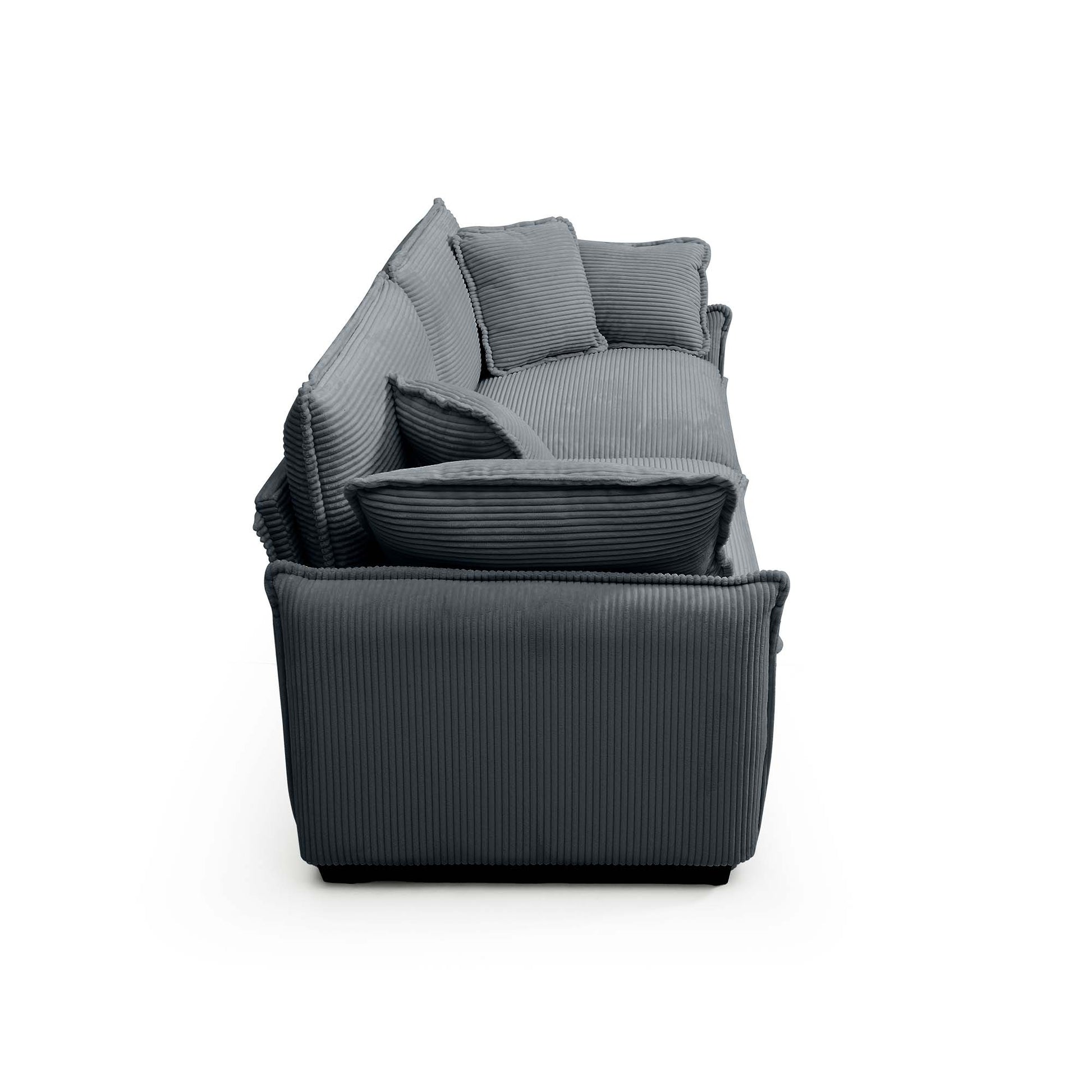 Modern Living Room Sofa 3 Pieces Set, Two 2 Seater Sofas And One 3 Seater Sofas, Upholstery Large Deep Seat Sofa With Sofat Cushion And Pillowss,Grey Corduroy Grey Corduroy 7 Seat