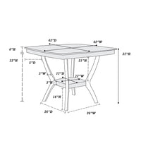 Formal Look Counter Height Dining Table W Shelve And 4X Side Chairs Solidwood Espresso Finish 5Pc Set Dining Room Furniture Wood Dining Room Solid Wood Rubberwood Square Dining Table With Chair Wood Wood Espresso Solid Back Seats 4 42 Inches
