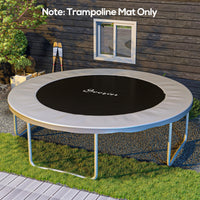 Soozier Trampoline Replacement Mat, Fits 14' Trampoline With 80 V Hooks & 5.5" Springs, Trampoline Mat With 8 Rows Of Stitching & Spring Pull Tool Spring & Frame Not Included , Black Black Plastic