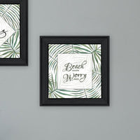 "Beach More Worry Less" Framed Wall Art For Living Room, Wall Art Print For Home Decor, Bedroom Wall Art By Cindy Jacobs Multicolor Wood Paper