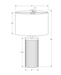 Lighting, 24"H, Table Lamp, Black Concrete, Ivory Cream Shade, Modern Black Concrete