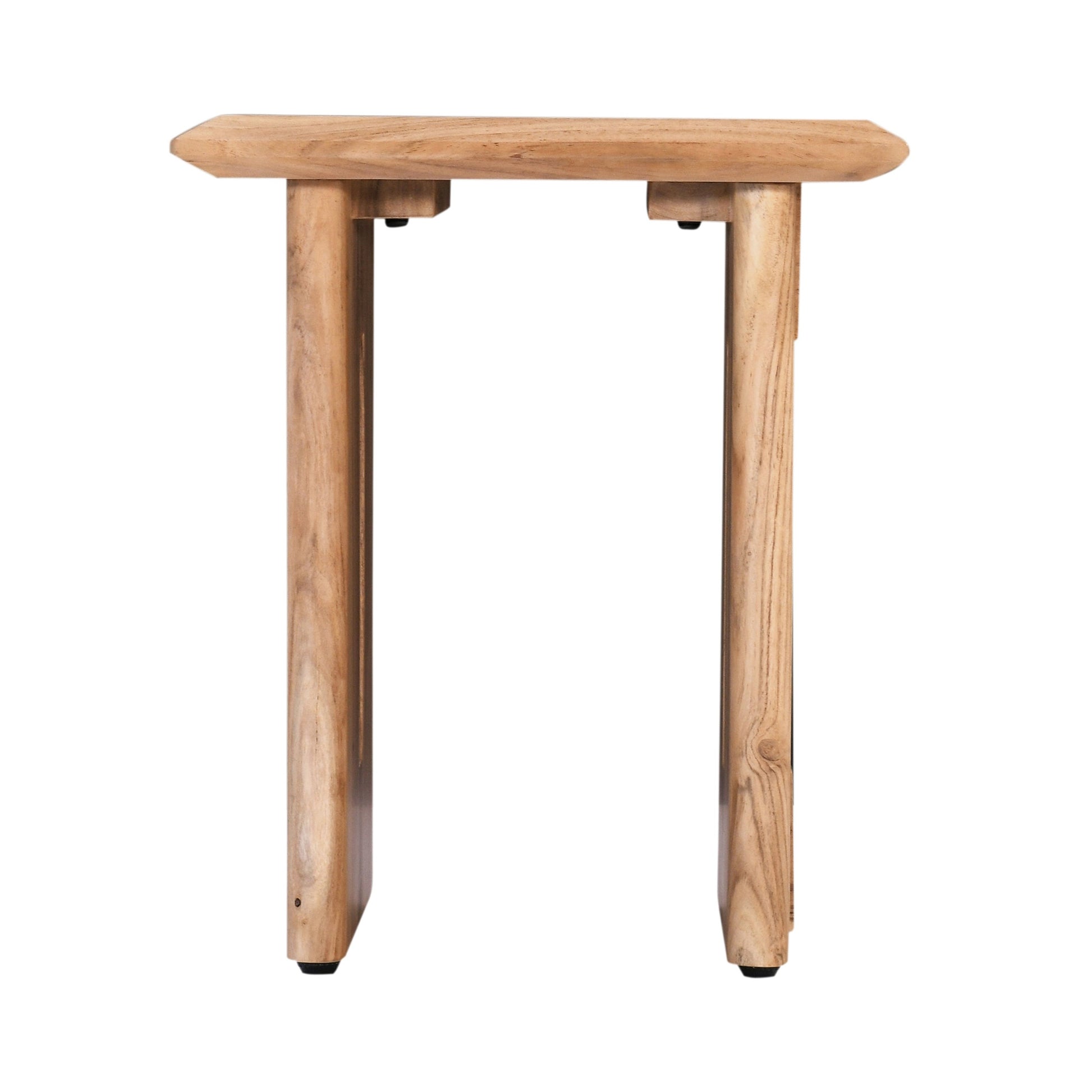 18 In. Solid Acacia Wood End Side Table With Curved Edges, Modern Living Room Sofa Side Table, Brown Walnut Brown Brown Primary Living Space Contemporary Freestanding Acacia Rectangular Coffee & End Tables Rectangular Solid Wood